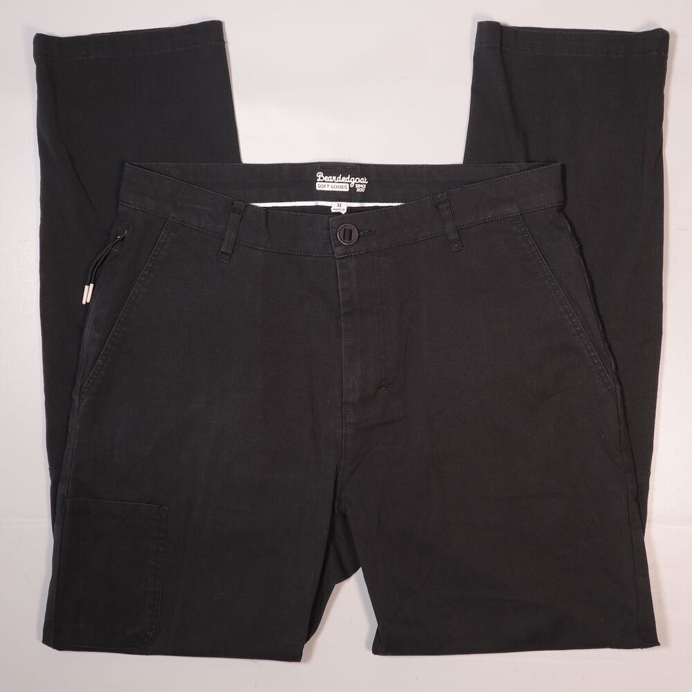 BeardedGoat Union Pants Men’s 32x30 Black Chino Pockets Outdoor Hike